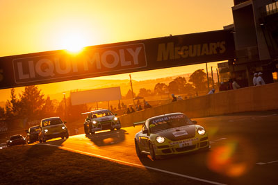 6;6;9-February-2014;Australia;Bathurst;Bathurst-12-Hour;Garth-Duffy;Michael-Hector;NSW;New-South-Wales;Porsche-997-GT3-Cup;Richard-Gartner;SAFE‒T‒STOP;Stewart-Kostera;auto;endurance;motorsport;racing;sunrise;telephoto