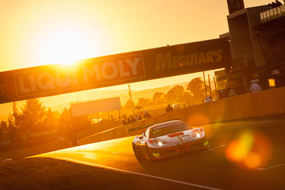 33;33;9-February-2014;Australia;Bathurst;Bathurst-12-Hour;Clearwater-Racing;Craig-Baird;Ferrari-458-Italia-GT3;Hiroshi-Hamaguchi;Matt-Griffin;Mok-Weng-Sun;NSW;New-South-Wales;auto;endurance;motorsport;racing;sunrise;telephoto