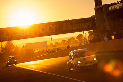 95;9-February-2014;Australia;Bathurst;Bathurst-12-Hour;Clyde-Campbell;Fiat-Abarth-500;Fiat-Abarth-Motorsport;Joshua-Dowling;NSW;New-South-Wales;Paul-Stokell;Toby-Hagon;auto;endurance;motorsport;racing;sunrise;telephoto