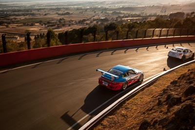 45;45;9-February-2014;Australia;Barton-Mawer;Bathurst;Bathurst-12-Hour;Duvashen-Padayachee;NSW;New-South-Wales;Porsche-997-GT3-Cup;Rencorp-Hyundai-Forklifts;Richard-Muscat;auto;endurance;motorsport;racing;wide-angle