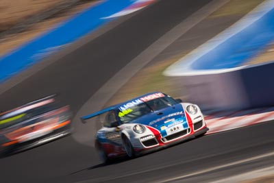 45;45;9-February-2014;Australia;Barton-Mawer;Bathurst;Bathurst-12-Hour;Duvashen-Padayachee;NSW;New-South-Wales;Porsche-997-GT3-Cup;Rencorp-Hyundai-Forklifts;Richard-Muscat;auto;endurance;motion-blur;motorsport;racing;super-telephoto