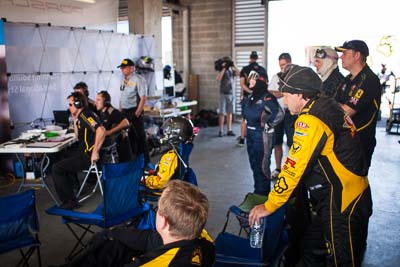 28mm;9-February-2014;Australia;Bathurst;Bathurst-12-Hour;NSW;New-South-Wales;Tony-Quinn;VIP-Racing;atmosphere;auto;endurance;garage;motorsport;portrait;racing