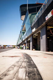 28mm;9-February-2014;Australia;Bathurst;Bathurst-12-Hour;NSW;New-South-Wales;Topshot;atmosphere;auto;detail;endurance;motorsport;pitlane;racing;skid