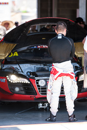 9-February-2014;Australia;Bathurst;Bathurst-12-Hour;Christopher-Mies;NSW;Network-ClothingHallmarc;New-South-Wales;atmosphere;auto;endurance;garage;motorsport;portrait;racing;telephoto