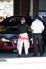 9-February-2014;Australia;Bathurst;Bathurst-12-Hour;Christopher-Mies;NSW;Network-ClothingHallmarc;New-South-Wales;atmosphere;auto;endurance;garage;motorsport;portrait;racing;telephoto