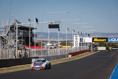 35;35;9-February-2014;Aaron-Zerefos;Andrew-Fisher;Australia;Bathurst;Bathurst-12-Hour;Indiran-Padayachee;NSW;New-South-Wales;Porsche-997-GT3-Cup;Ric-Shaw;SennheiserRentcorp-ForkliftsFiji-Water;auto;endurance;motorsport;racing;telephoto