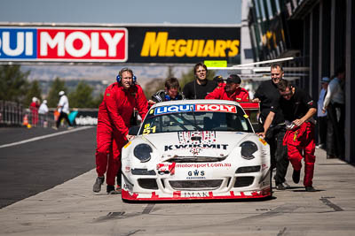 51;51;9-February-2014;Andrew-MacPherson;Australia;Bathurst;Bathurst-12-Hour;Ben-Porter;Garth-Walden;IMAKKWIKMIT;NSW;New-South-Wales;Porsche-911-GT3-Cup-S;Topshot;auto;endurance;motorsport;racing;telephoto