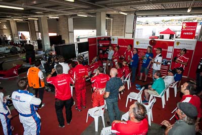 9-February-2014;Australia;Bathurst;Bathurst-12-Hour;Maranello-Motorsport;NSW;New-South-Wales;atmosphere;auto;endurance;garage;motorsport;racing;wide-angle