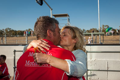 9-February-2014;Australia;Bathurst;Bathurst-12-Hour;Maranello-Motorsport;NSW;New-South-Wales;Peter-Edwards;atmosphere;auto;celebration;endurance;motorsport;portrait;racing;wide-angle