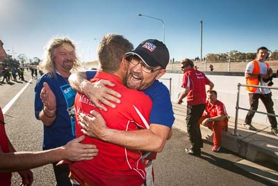 9-February-2014;Australia;Bathurst;Bathurst-12-Hour;John-Bowe;Maranello-Motorsport;NSW;New-South-Wales;Peter-Edwards;atmosphere;auto;celebration;endurance;motorsport;portrait;racing;wide-angle