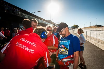 9-February-2014;Australia;Bathurst;Bathurst-12-Hour;John-Bowe;Maranello-Motorsport;NSW;New-South-Wales;atmosphere;auto;celebration;endurance;motorsport;portrait;racing;wide-angle