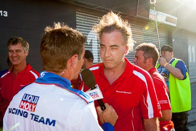 9-February-2014;Australia;Bathurst;Bathurst-12-Hour;Maranello-Motorsport;Mark-Coffey;NSW;New-South-Wales;atmosphere;auto;celebration;endurance;motorsport;portrait;racing;wide-angle