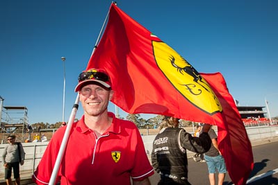 9-February-2014;Australia;Bathurst;Bathurst-12-Hour;Ferrari;NSW;New-South-Wales;Paul-Chapman;atmosphere;auto;celebration;endurance;fan;motorsport;portrait;racing;spectator;wide-angle