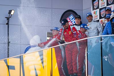 9-February-2014;Australia;Bathurst;Bathurst-12-Hour;John-Bowe;Maranello-Motorsport;NSW;New-South-Wales;atmosphere;auto;celebration;champagne;endurance;motorsport;podium;racing;telephoto