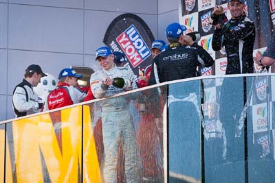 9-February-2014;Australia;Bathurst;Bathurst-12-Hour;HTP-Motorsport;Maximilian-Buhk;NSW;New-South-Wales;atmosphere;auto;celebration;champagne;endurance;motorsport;podium;racing;telephoto