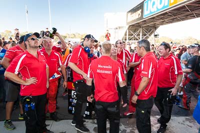 9-February-2014;Australia;Bathurst;Bathurst-12-Hour;Maranello-Motorsport;NSW;New-South-Wales;atmosphere;auto;celebration;crew;endurance;motorsport;racing;team;wide-angle