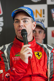 9-February-2014;Australia;Bathurst;Bathurst-12-Hour;Maranello-Motorsport;NSW;New-South-Wales;atmosphere;auto;endurance;interview;media-centre;motorsport;portrait;press-conference;racing;telephoto