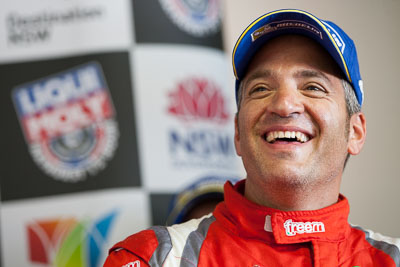 9-February-2014;Australia;Bathurst;Bathurst-12-Hour;Maranello-Motorsport;NSW;New-South-Wales;Peter-Edwards;Topshot;atmosphere;auto;endurance;interview;media-centre;motorsport;portrait;press-conference;racing;telephoto