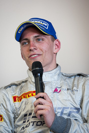 9-February-2014;Australia;Bathurst;Bathurst-12-Hour;HTP-Motorsport;Maximilian-Buhk;NSW;New-South-Wales;atmosphere;auto;endurance;interview;media-centre;motorsport;portrait;press-conference;racing;telephoto