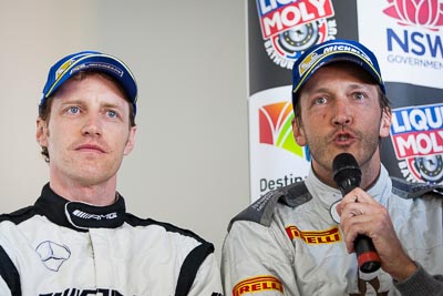 9-February-2014;Australia;Bathurst;Bathurst-12-Hour;HTP-Motorsport;Harold-Primat;NSW;New-South-Wales;Thomas-Jaeger;Thomas-Jäger;atmosphere;auto;endurance;interview;media-centre;motorsport;portrait;press-conference;racing;telephoto