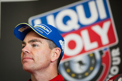 9-February-2014;Australia;Bathurst;Bathurst-12-Hour;Craig-Lowndes;Maranello-Motorsport;NSW;New-South-Wales;atmosphere;auto;endurance;interview;media-centre;motorsport;portrait;press-conference;racing;telephoto