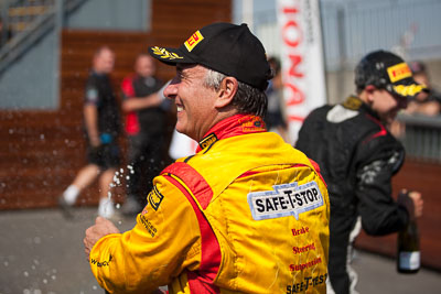 30-March-2014;Australia;Porsche-GT3-Cup-Challenge;Richard-Gartner;Sandown-Raceway;Shannons-Nationals;Topshot;Victoria;podium;portrait;telephoto