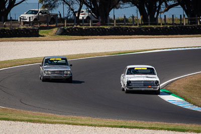 40;95;24-November-2018;40;95;Australia;Datsun-1600;Historic-Touring-Cars;Holden-HD;Island-Magic;Phillip-Island;Shane-Cowham;Tom-Christensen;Victoria;auto;motorsport;racing;super-telephoto