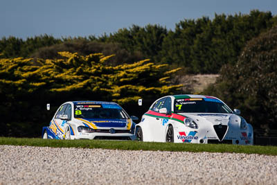 7;8;7;8;8-June-2019;Alfa-Romeo-Giulietta-Veloce;Australia;Australian-TCR;Garry-Rogers-Motorsport;Jason-Bright;Jimmy-Vernon;Phillip-Island;Shannons-Nationals;Taskforce-Alliance-Autosport;Victoria;Volkswagen-Golf-GTI;auto;motorsport;racing;super-telephoto