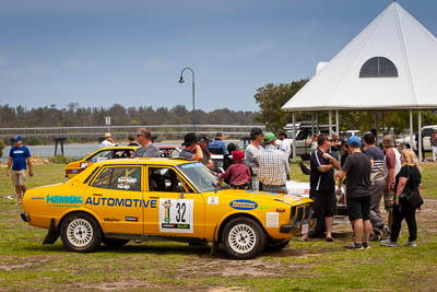 32;1977-Datsun-200B;29-November-2019;32;Alpine-Rally;Australia;Darkie-Barr-Smith;Datsun;Gippsland;Jono-Forrest;Lakes-Entrance-Rotunda;P81;Rally;VIC;auto;classic;historic;motorsport;racing;sky;telephoto;vintage