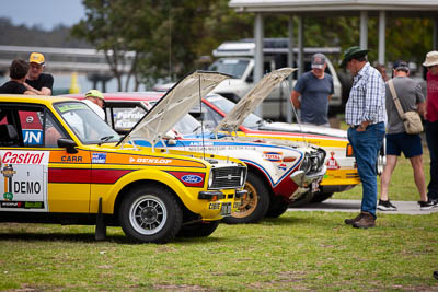 29-November-2019;Alpine-Rally;Australia;Demo-1;Ford-Escort;Gippsland;Joel-Perkins;John-Hadden;Lakes-Entrance-Rotunda;Rally;VIC;auto;classic;historic;motorsport;racing;telephoto;vintage