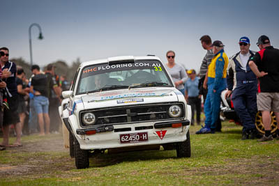 33;1976-Ford-MkII-Escort;29-November-2019;33;Alpine-Rally;Australia;Cody-Richards;Ford;Gippsland;Lakes-Entrance-Rotunda;Matthew-Dillon;P81;Rally;VIC;auto;classic;historic;motorsport;racing;sky;telephoto;vintage