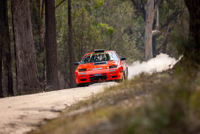 16;16;1985-Mazda-RX7;29-November-2019;Alpine-Rally;Australia;Gippsland;Mazda;P20;Phil-Hurle;Rally;Rowan-Woollard;VIC;auto;classic;historic;motorsport;racing;special-stage;super-telephoto;vintage