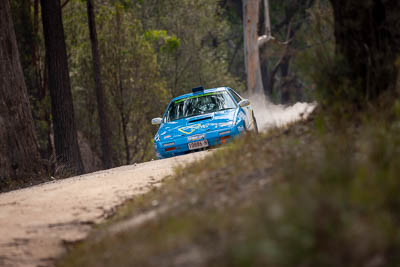 19;19;1986-Mazda-RX7;29-November-2019;Alpine-Rally;Andrew-Crawford;Australia;Gippsland;Jon-Waterhouse;Mazda;P20;Rally;VIC;auto;classic;historic;motorsport;racing;special-stage;super-telephoto;vintage