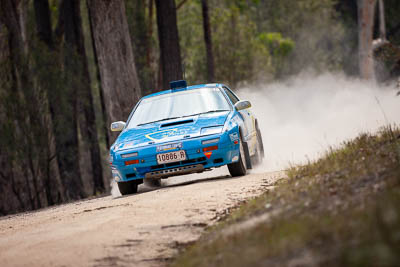 19;19;1986-Mazda-RX7;29-November-2019;Alpine-Rally;Andrew-Crawford;Australia;Gippsland;Jon-Waterhouse;Mazda;P20;Rally;VIC;auto;classic;historic;motorsport;racing;special-stage;super-telephoto;vintage