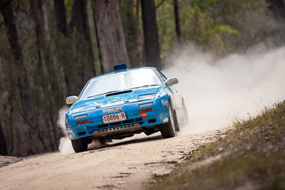 19;19;1986-Mazda-RX7;29-November-2019;Alpine-Rally;Andrew-Crawford;Australia;Gippsland;Jon-Waterhouse;Mazda;P20;Rally;VIC;auto;classic;historic;motorsport;racing;special-stage;super-telephoto;vintage