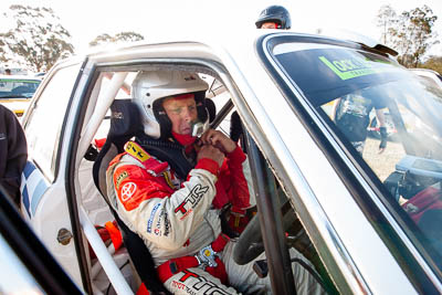 29-November-2019;Alpine-Rally;Australia;Bairnsdale-Speedway;Ben-Barker;East-Gippsland;Gippsland;Rally;VIC;auto;classic;helmet;historic;motorsport;portrait;racing;vintage;wide-angle