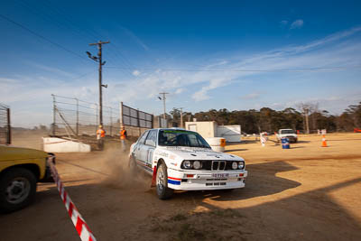 1;1;1983-BMW-320is;29-November-2019;Alpine-Rally;Australia;BMW;Bairnsdale-Speedway;Ben-Barker;CRC;Damien-Long;East-Gippsland;Gippsland;Rally;VIC;auto;classic;historic;motorsport;racing;sky;vintage;wide-angle