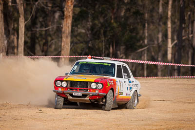 2;1970-Mazda-RX2;2;29-November-2019;Alpine-Rally;Australia;Bairnsdale-Speedway;C1;East-Gippsland;Gippsland;Mazda;Nathan-Quinn;Rally;Ray-Winwood‒Smith;VIC;auto;classic;historic;motorsport;racing;super-telephoto;vintage