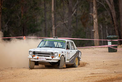 13;13;1972-Datsun-1600;29-November-2019;Alpine-Rally;Australia;Bairnsdale-Speedway;CRC;Datsun;East-Gippsland;Gippsland;Rally;Ryan-Preston;Tom-Clarke;VIC;auto;classic;historic;motorsport;racing;super-telephoto;vintage