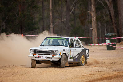 13;13;1972-Datsun-1600;29-November-2019;Alpine-Rally;Australia;Bairnsdale-Speedway;CRC;Datsun;East-Gippsland;Gippsland;Rally;Ryan-Preston;Tom-Clarke;VIC;auto;classic;historic;motorsport;racing;super-telephoto;vintage