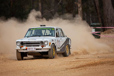 13;13;1972-Datsun-1600;29-November-2019;Alpine-Rally;Australia;Bairnsdale-Speedway;CRC;Datsun;East-Gippsland;Gippsland;Rally;Ryan-Preston;Tom-Clarke;VIC;auto;classic;historic;motorsport;racing;super-telephoto;vintage