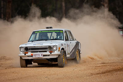 13;13;1972-Datsun-1600;29-November-2019;Alpine-Rally;Australia;Bairnsdale-Speedway;CRC;Datsun;East-Gippsland;Gippsland;Rally;Ryan-Preston;Tom-Clarke;VIC;auto;classic;historic;motorsport;racing;super-telephoto;vintage