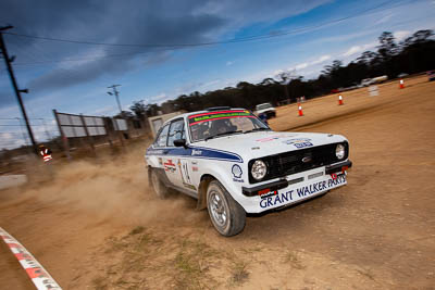 14;14;1976-Ford-Escort-RS1800;29-November-2019;Alpine-Rally;Australia;Bairnsdale-Speedway;C1;East-Gippsland;Ford;Gippsland;Grant-Walker;Rally;Topshot;Tracey-Dewhurst;VIC;auto;classic;historic;motorsport;racing;sky;vintage;wide-angle