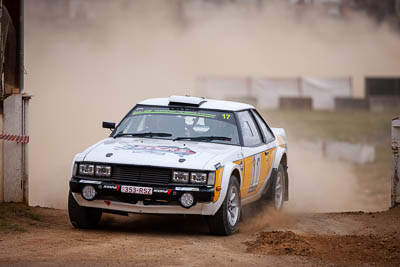 17;17;1979-Toyota-Celica-RA40;29-November-2019;Alpine-Rally;Australia;Bairnsdale-Speedway;C1;Catriona-Kelly;Clay-Badenoch;East-Gippsland;Gippsland;Rally;Toyota;VIC;auto;classic;historic;motorsport;racing;super-telephoto;vintage
