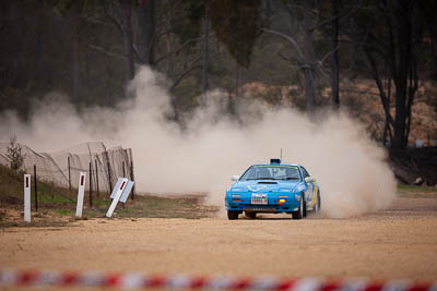 19;19;1986-Mazda-RX7;29-November-2019;Alpine-Rally;Andrew-Crawford;Australia;Bairnsdale-Speedway;East-Gippsland;Gippsland;Jon-Waterhouse;Mazda;P20;Rally;Topshot;VIC;auto;classic;historic;motorsport;racing;super-telephoto;vintage