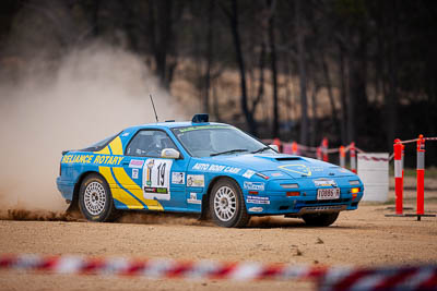 19;19;1986-Mazda-RX7;29-November-2019;Alpine-Rally;Andrew-Crawford;Australia;Bairnsdale-Speedway;East-Gippsland;Gippsland;Jon-Waterhouse;Mazda;P20;Rally;VIC;auto;classic;historic;motorsport;racing;super-telephoto;vintage