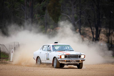 21;1975-Datsun-180B;21;29-November-2019;Alpine-Rally;Australia;Bairnsdale-Speedway;Datsun;East-Gippsland;Fro-Horobin;Gippsland;Michael-Taylor;P81;Rally;VIC;auto;classic;historic;motorsport;racing;super-telephoto;vintage