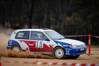 25;1994-Nissan-Sunny-GTi;25;29-November-2019;Alpine-Rally;Australia;Bairnsdale-Speedway;Daniel-Willson;East-Gippsland;Gippsland;Lee-Peterson;Nissan;P20;Rally;VIC;auto;classic;historic;motorsport;racing;super-telephoto;vintage