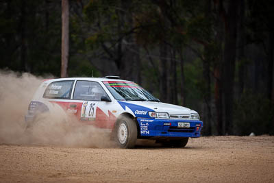 25;1994-Nissan-Sunny-GTi;25;29-November-2019;Alpine-Rally;Australia;Bairnsdale-Speedway;Daniel-Willson;East-Gippsland;Gippsland;Lee-Peterson;Nissan;P20;Rally;VIC;auto;classic;historic;motorsport;racing;super-telephoto;vintage