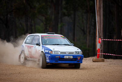 25;1994-Nissan-Sunny-GTi;25;29-November-2019;Alpine-Rally;Australia;Bairnsdale-Speedway;Daniel-Willson;East-Gippsland;Gippsland;Lee-Peterson;Nissan;P20;Rally;VIC;auto;classic;historic;motorsport;racing;super-telephoto;vintage